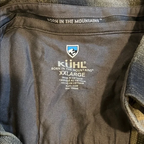 Kuhl Men's Casual Button Down Shirt - Black and Tan Plaid - Picture 2 of 4